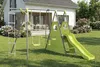 Portique de jeu métal avec toboggan "Dany"- 5 agrès - Vert Voir les images du produit 2