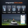 A graphic illustrating integrated GPS and ADAS features of a car, with a car driving on a road and a smartphone displaying navigation. Produktbild-Vorschau