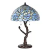 Clayre & Eef Tiffany Tischlampe Ø 40x60 cm Blau Glas Produktbild-Vorschau 2