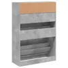 Schuhschrank mit 2 Klappen Betongrau 80x34x116 cm Produktbild-Vorschau 8