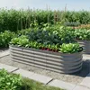 Aiuola rialzata Relaxdays, metallo zincato, fiori, piante e Anteprima dell’immagine prodotto 2