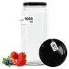 Glasbehälter 1000 ml mit Schwarzem Schraubdeckel – Ideal Produktbild-Vorschau 1