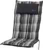 A high-back chair cushion with a striped pattern and a small headrest. Produktbild-Vorschau