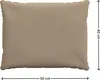 A beige cushion with dimensions indicated. Produktbild-Vorschau