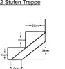 A diagram showing the dimensions of a two-step staircase. Produktbild-Vorschau