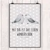 Mr. & Mrs. Panda Bild Turteltauben Liebe DIN A5 - Grau Produktbild-Vorschau 2