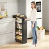 Štíhly výsuvný vozík s úzkou skrinkou, 16 cm, čierno-hnedý Náhľad obrázku produktu 2