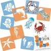 Schablonen Malen für Kinder, 8 Stück Set 15x15 cm Meer Produktbild-Vorschau 1