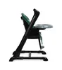 A side view of a green and black baby high chair against a white background. Produktbild-Vorschau