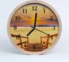 Holzuhr 30fi cm wanduhr - Brücke Strand-Landschaft Produktbild-Vorschau 1