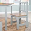 A close-up view of a child's chair and table set. Produktbild-Vorschau