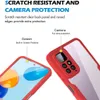 Close-up marketing image showing a phone case with callouts for screen and camera protection. Produktbild-Vorschau