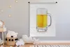 MuchoWow® Wandteppich Wandbehang Krug mit Bier auf weißem Produktbild-Vorschau 3