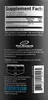 A close-up of a supplement facts label and branding on a dark background. Podgląd zdjęcia produktu