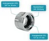 Adapter Armatur Wasserhahn Messing verchromt 1/2" IG x 3/4" Produktbild-Vorschau 2