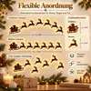 Weihnachtsbeleuchtung Holz Wanddeko, LED Rentier Dekoration Produktbild-Vorschau 2