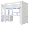 Hochbett mit Schreibtisch, LED-Streifen, Schubladen, Regal, Produktbild-Vorschau 8