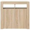 vidaXL Sideboard mit LED-Leuchten Sonoma-Eiche 80x35x75 cm Produktbild-Vorschau 4