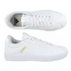 A top-down and side view of a pair of white Adidas sneakers. Produktbild-Vorschau