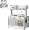 A children's play kitchen set, shown from a front-facing angle, with a smaller inset image showing an alternative configuration. Náhled obrázku produktu