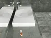 Lavabo da appoggio a parete BS6059 in fusione di marmo - Anteprima dell’immagine prodotto 9