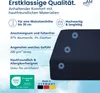 Marketing image for a premium fitted sheet, highlighting quality and material features. Produktbild-Vorschau