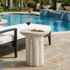 Moderner Beistelltisch Travertin-Optik – MgO Gartenhocker & Produktbild-Vorschau 4
