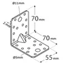 Schwerlast-Winkelverbinder mit Sicke 70x70x55mm verzinkt Produktbild-Vorschau 6