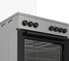 A close-up view of the control panel and oven door of a stainless steel oven. Produktbild-Vorschau