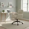 home24 Bürostuhl - Strukturstoff / Eisen - Creme / Schwarz Produktbild-Vorschau 2