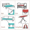 A collage of four images showing different household items with close-up views of how a product is attached. Produktbild-Vorschau