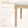 Close-up of the legs and part of the seat of a bench, with overlaid text highlighting product features. Podgląd zdjęcia produktu