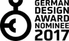 A logo and text indicating "German Design Award Nominee 2017". Produktbild-Vorschau