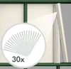 A close-up view of fence privacy strips and a magnified view of multiple strips fanned out with a quantity indicator. Náhled obrázku produktu