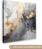 MuchoWow® - Leinwandbilder - Marmor - Schwarz - Gold - Produktbild-Vorschau 1