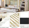 A collage of images showcasing a children's bunk bed with storage features, including drawers, a staircase with compartments, and a blackboard. Produktbild-Vorschau