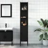 vidaXL Szafka łazienkowa czarna 33x33x185,5 cm materiał Podgląd zdjęcia produktu 1