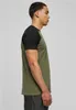 Urban Classics - RAGLAN T-Shirt contrasté oliv / schwarz - Voir les images du produit 4