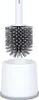 A white toilet brush with a gray silicone head and a white holder with a gray base. Podgląd zdjęcia produktu