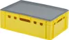 E2 Kisten mit grauem Deckel 600 x 400 x 200 mm Farbe: gelb Produktbild-Vorschau 1
