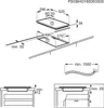Diagram showing installation dimensions for a built-in hob. Produktbild-Vorschau