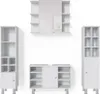 Meubles bain Vicco Fynn Blanc 4 pièces, avec armoire haute, Voir les images du produit 1