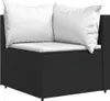 vidaXL 3-tlg. Garten-Lounge-Set mit Kissen Schwarz Poly Produktbild-Vorschau 3