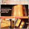 Collage of marketing images for a heater, showing its heating elements and airflow. Produktbild-Vorschau