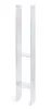 A silver metal post support with two horizontal shelves, shown against a white background. Produktbild-Vorschau