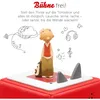 A Tonie figure is placed on a Toniebox, with illustrative drawings around it suggesting audio and learning. Produktbild-Vorschau