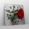 Wanduhr - Quadrat - Glasuhr - Blume Holz Pflanze - 30x30cm Produktbild-Vorschau 4