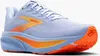 A side view of a blue and orange Brooks running shoe against a white background. Produktbild-Vorschau