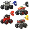A collage of four toy monster trucks with detachable wind-up keys. Náhľad obrázku produktu