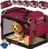 CADOCA® Cage de transport L Rouge pour animaux chien chat Voir les images du produit 1